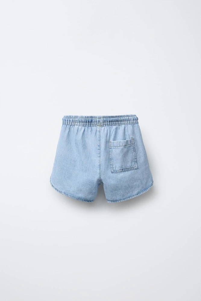 SHORT EN JEAN À CORDON