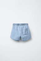 DENIM SHORTS WITH DRAWSTRING