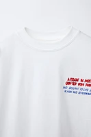 EMBROIDERED TEXT T-SHIRT