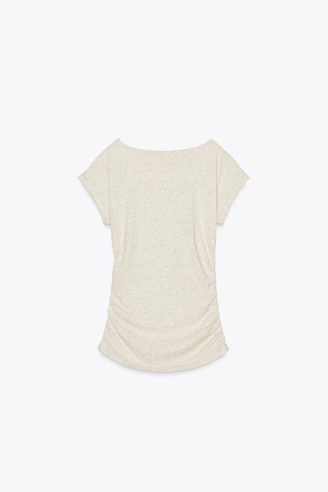 SIDE DRAPE T-SHIRT