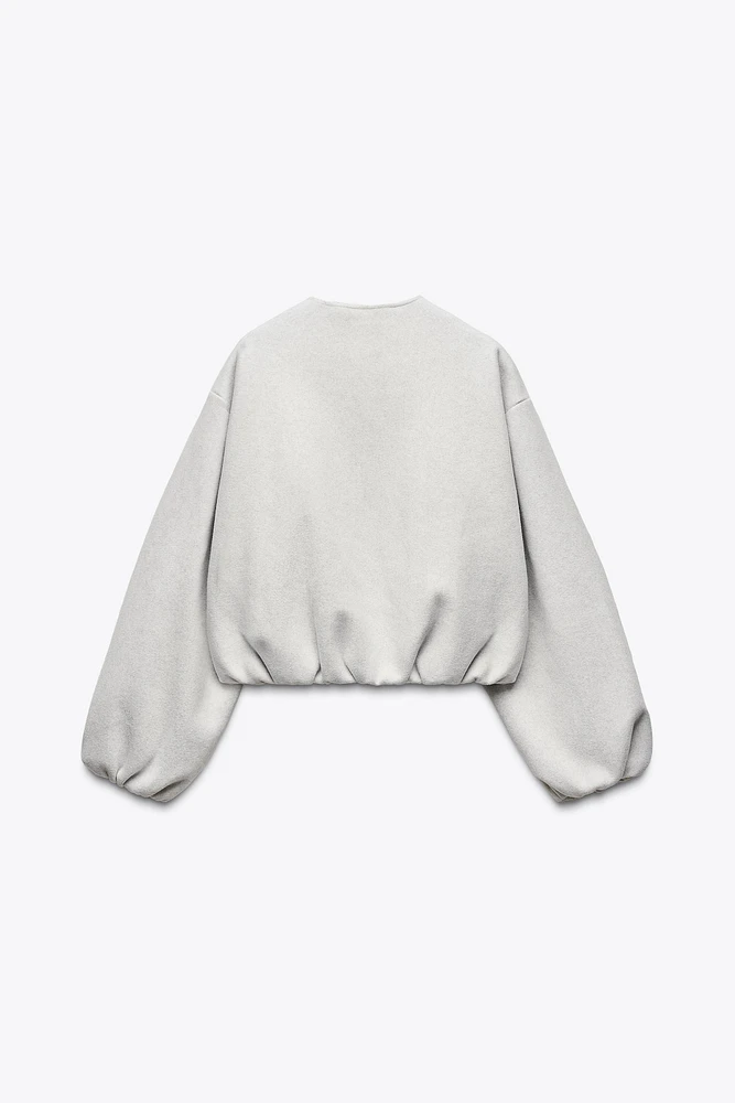 ELASTICATED TRIM SOFT BOMBER JACKET