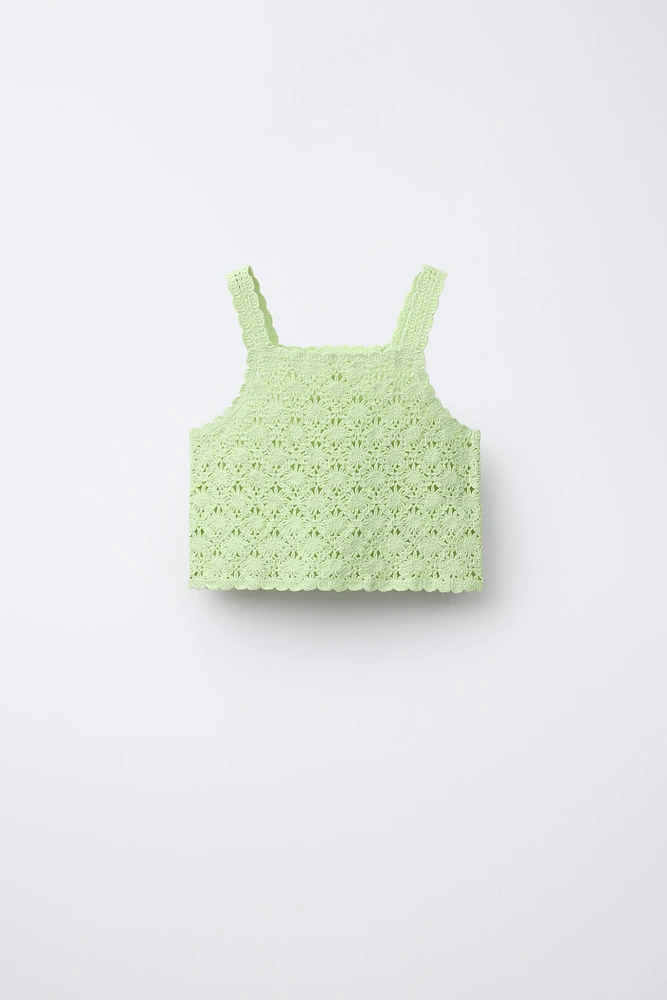 CROCHET KNIT CROP TOP