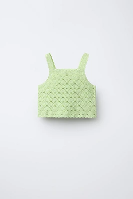 CROCHET KNIT CROP TOP