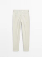 Cotton blend suit trousers