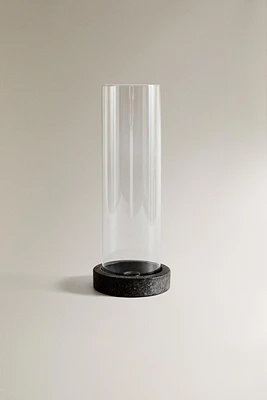 GLASS AND METAL LANTERN