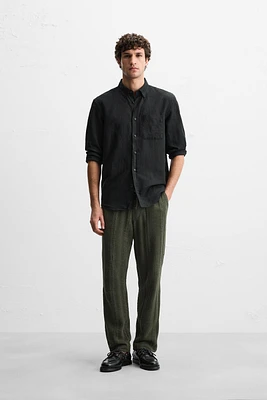 STRIPED TEXTURED PANTS