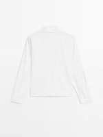 Chemisier drapé bas asymétrique 100 % coton