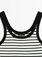 Stripe print vest top
