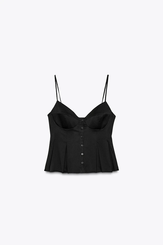 PLEATED POPLIN TOP