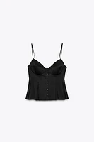 PLEATED POPLIN TOP
