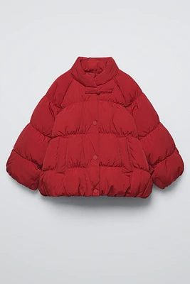 RUCHED DOWN PUFFER COAT