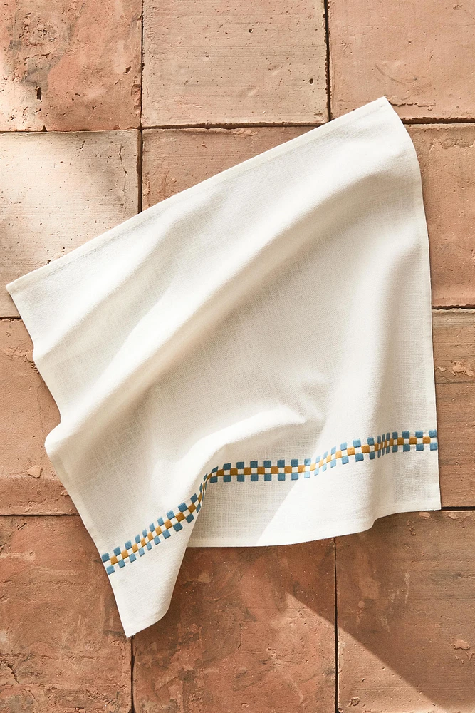LOT SERVIETTES DE TABLE COTON FRISES MULTICOLORES
