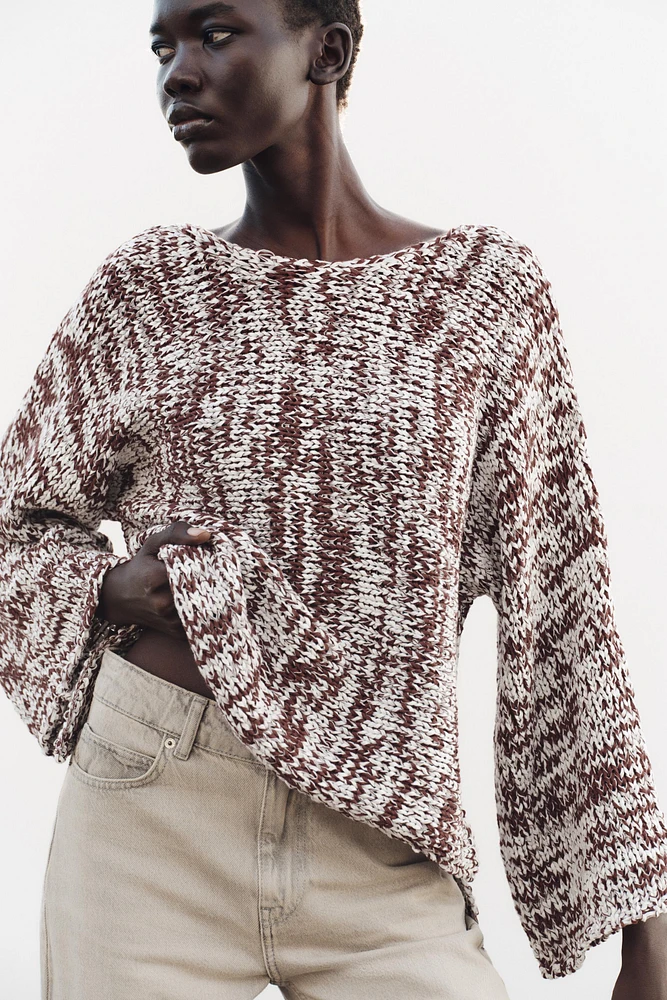COMBINATION KNIT SWEATER