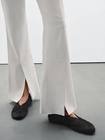 Flared leather trousers with vents - Studio