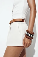 BELTED FLOWY SHORTS