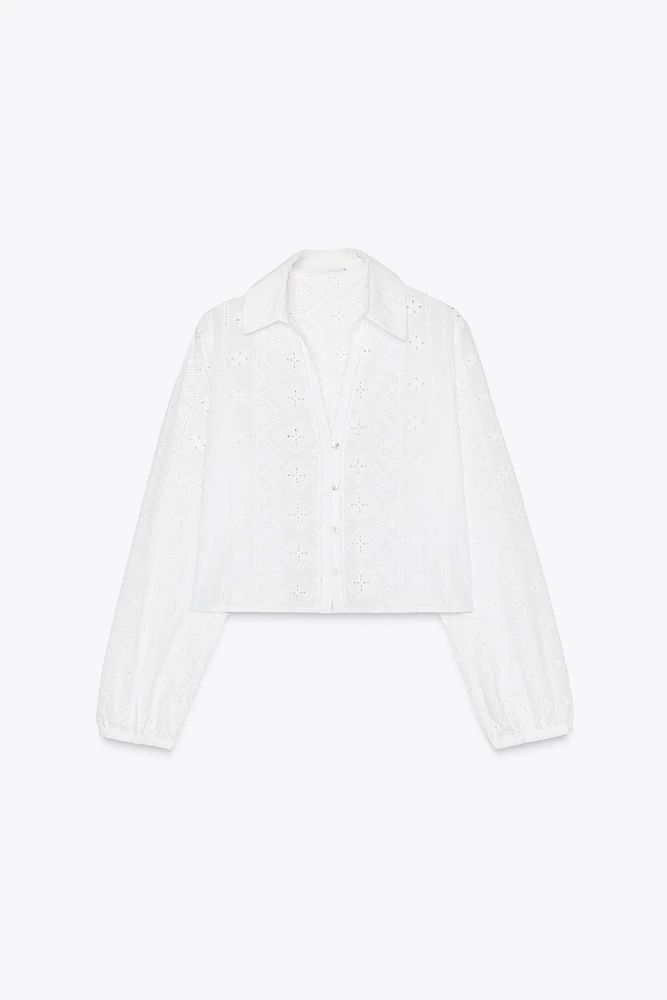 OPENWORK EMBROIDERY SHIRT