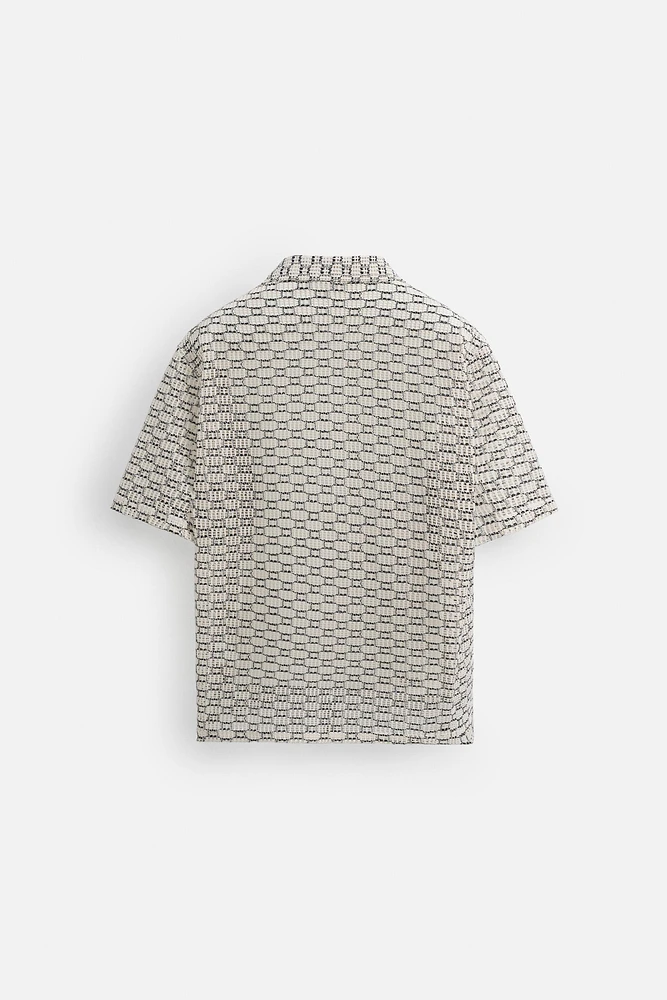 OPEN-WEAVE TEXTURED SHIRT