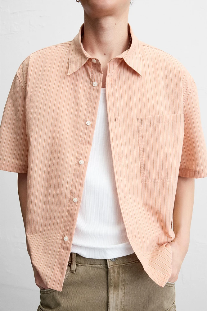 CHEMISE COURTE À RAYURES
