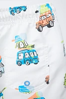 2-6 ANS/ BERMUDA DE BAIN VOITURES ET GLACES