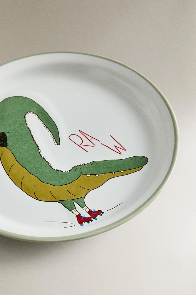 ASSIETTE ENFANT CÉRAMIQUE CROCODILE