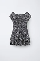 RUFFLED TEXTURED DRESS