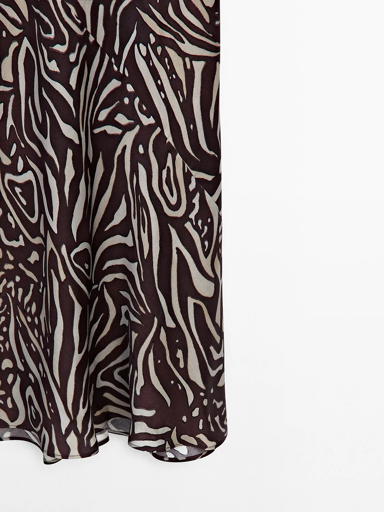 Robe midi fluide imprimée