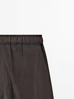 Voluminous silk blend trousers