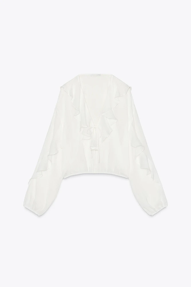 BLOUSE FLUIDE À VOLANTS