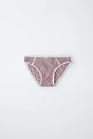 6-14 ANS/ LOT DE TROIS CULOTTES DENTELLE
