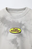 PRINTED TIE-DYE SWEATSHIRT