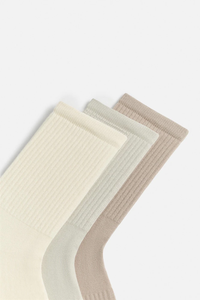 3-PACK RIB SOCKS
