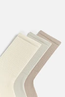 3-PACK RIB SOCKS