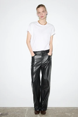 ZW COLLECTION LIMITED EDITION 100% LEATHER STRAIGHT-LEG PANTS