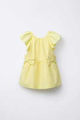 POPLIN DRESS WITH BOWS