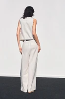 BELTED PLEATED PANTS