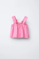 FLORAL POPLIN TOP