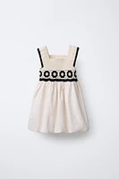 COMBINATION CROCHET KNIT DRESS