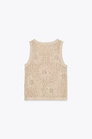 SLEEVELESS CROCHET TOP