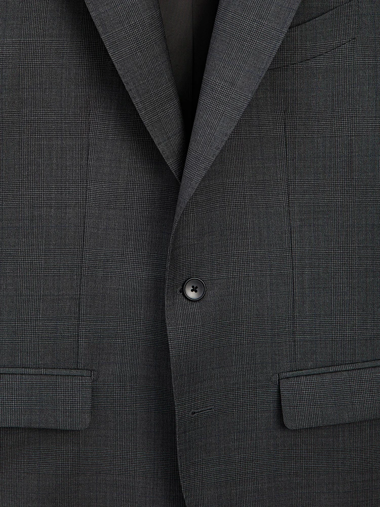 Veste de costume à carreaux 100 % laine