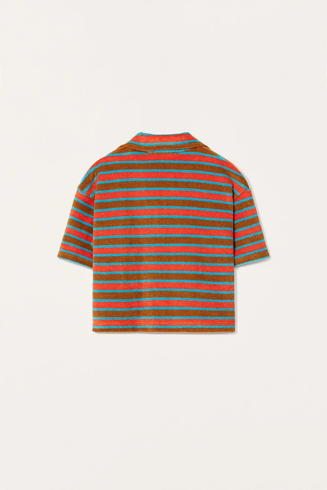 CHEMISE POLO EN TISSU ÉPONGE À RAYURES ÉDITION LIMITÉE