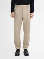 Cotton blend darted trousers