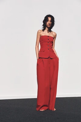 TOP BUSTIER À BOUTONS