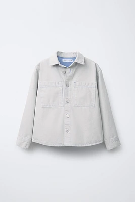 WORN EFFECT DENIM OVERSHIRT