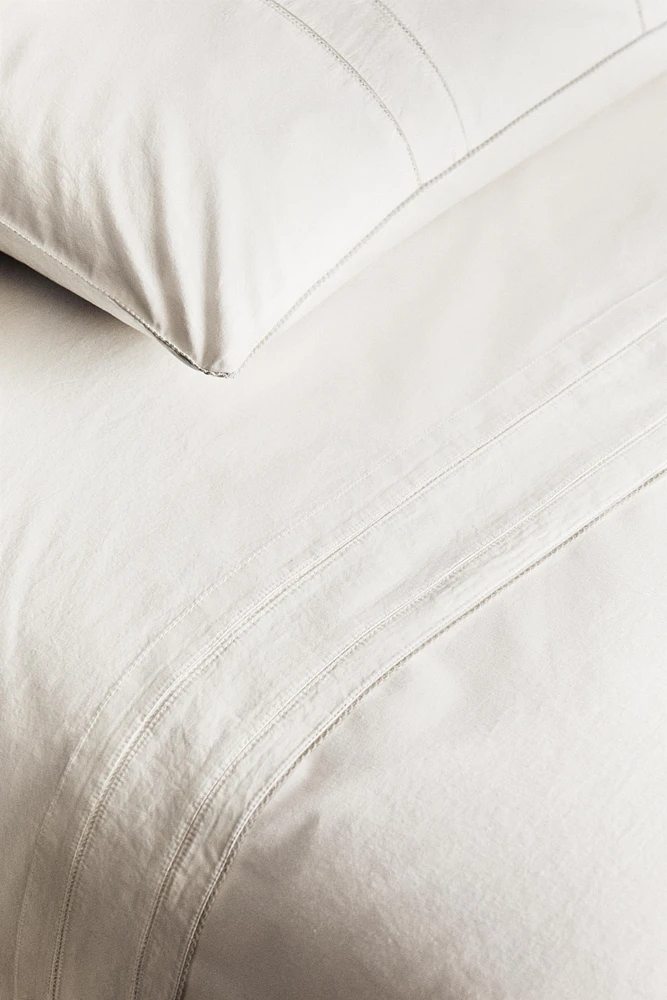 CHILDREN'S POPLIN FLAT SHEET WITH HEMSTITCHING