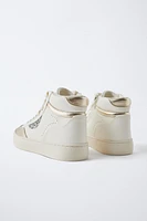 METALLIC HIGH TOP SNEAKERS
