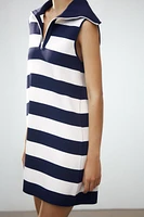STRIPED KNIT MINI DRESS