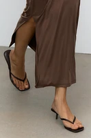 SATIN KITTEN HEEL SANDALS