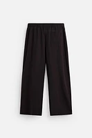 PANTALON EN COTON ET LIN À PLIS