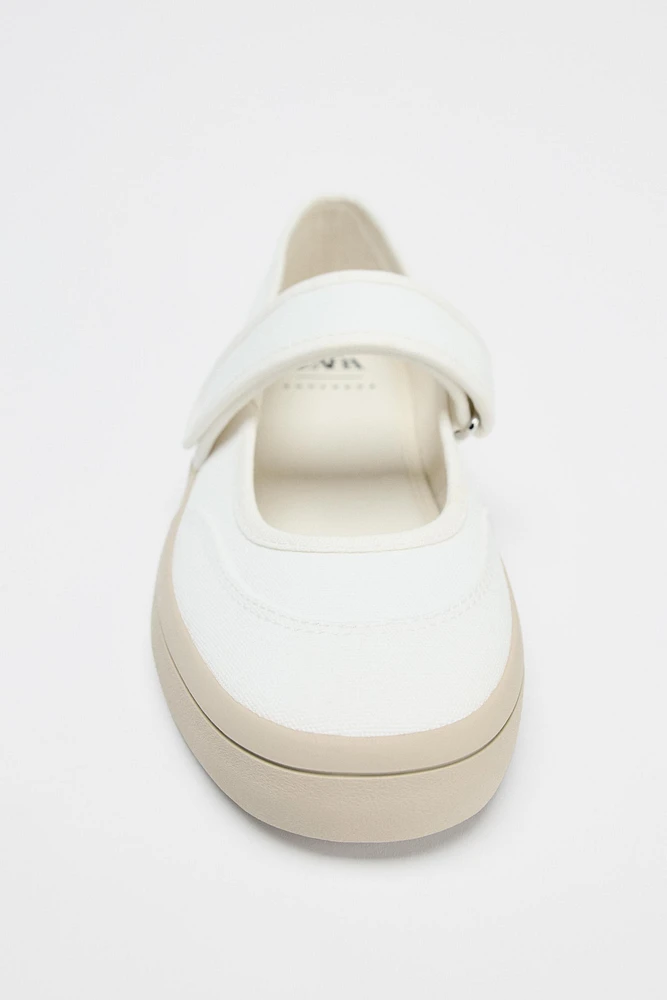 FABRIC STRAP BALLET FLATS