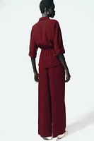 CREPE WIDE LEG PANTS
